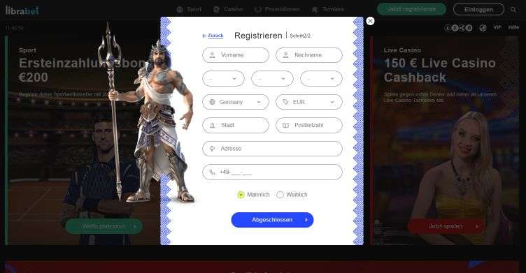 Librabet Casino Registrierung