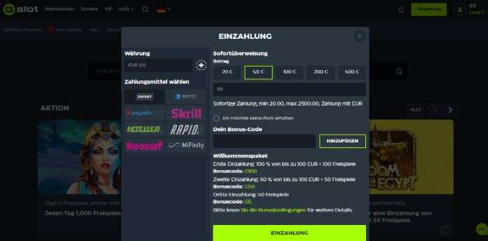 GSlot Casino Registrierung 3